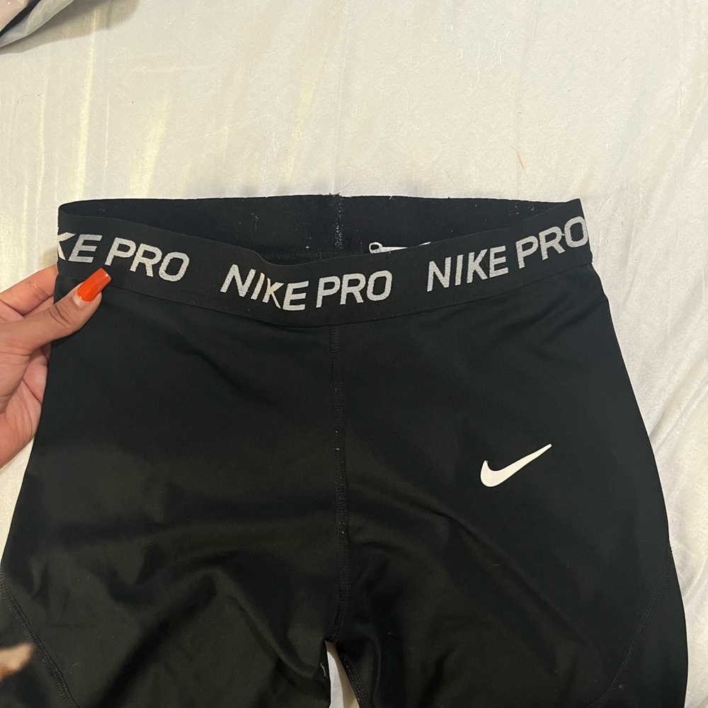 Nike Pro Black Leggings with White Logo